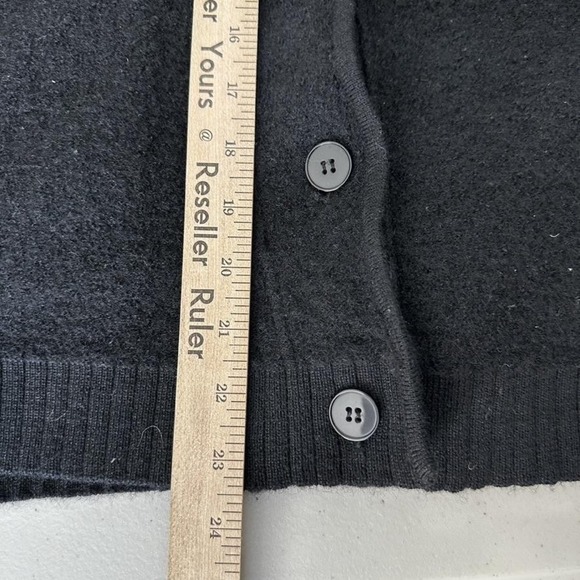 Evan Picone Sweater Womens Medium‎ Black 100% Wool Button Up Cardigan Australia - Picture 10 of 10